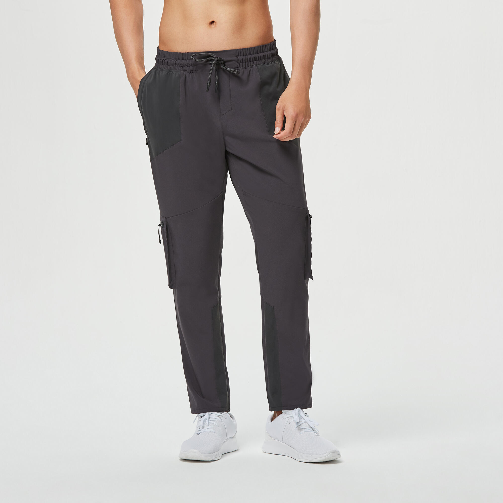Men Gym Trackpant Joggers with Zip Pocket - Grey